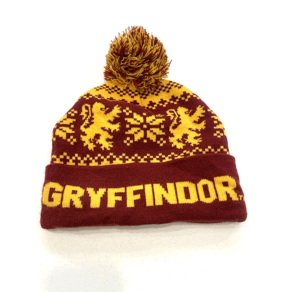 Gryffindor Beanie Hat Harry Potter Universal Studios Dragon Maroon Winter Snow